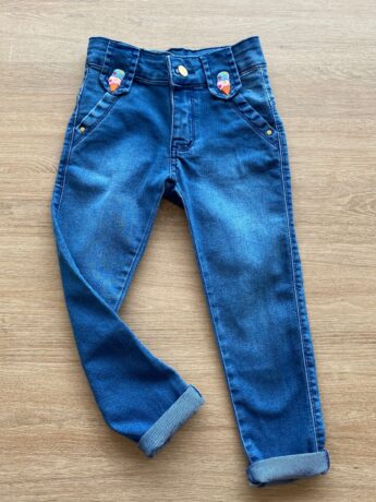 Calça Infantil Feminina Jeans com Detalhe de Sorvetinho Fernanda Ramos Kids