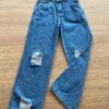 fernandaramoskids com br Calça Jeans Juvenil Feminina Wide Leg com Destroyed1
