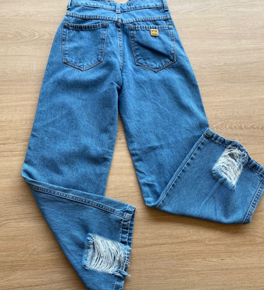 fernandaramoskids com br Calça Jeans Juvenil Feminina Wide Leg com Destroyed3