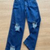 fernandaramoskids com br Calça Juvenil Feminina Jeans Wide Leg com Destroyed1
