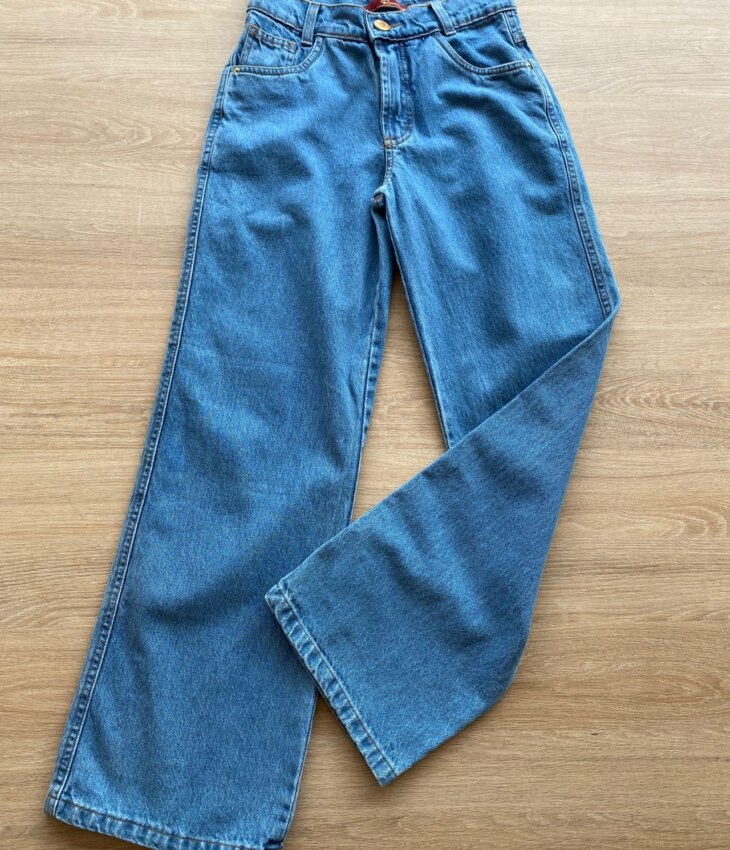 Calça Juvenil Feminina Wide Leg Jeans Fernanda Ramos Kids