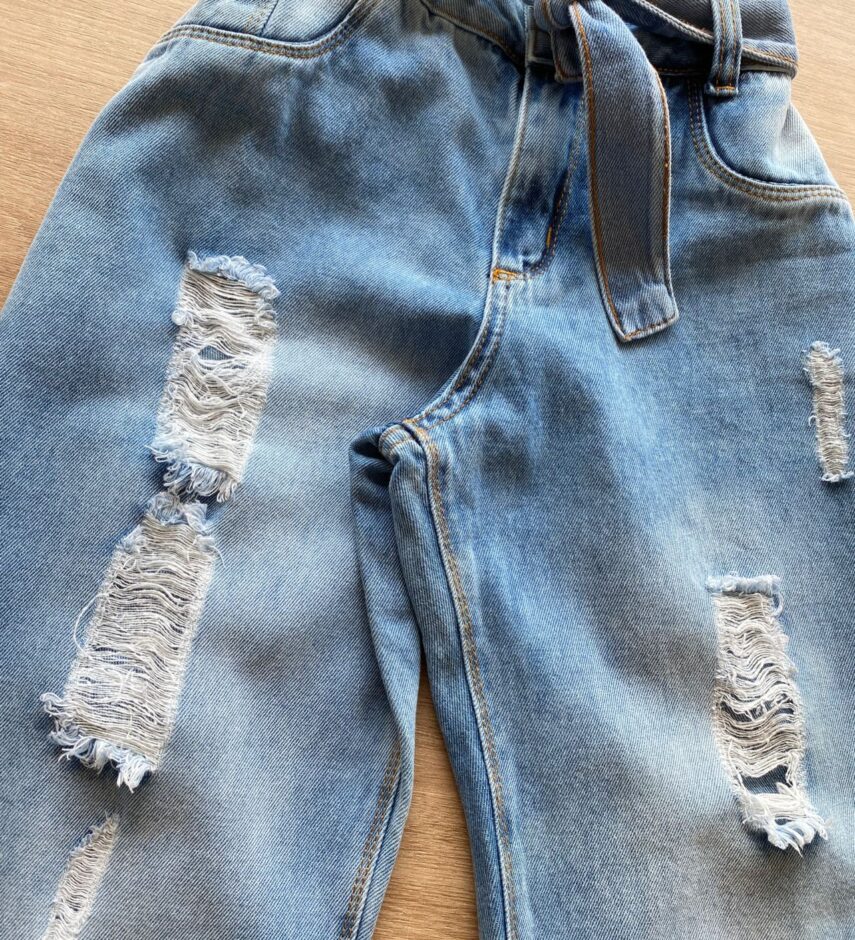 fernandaramoskids com br Calça Juvenil Feminina Wide Leg Jeans com Amarração1