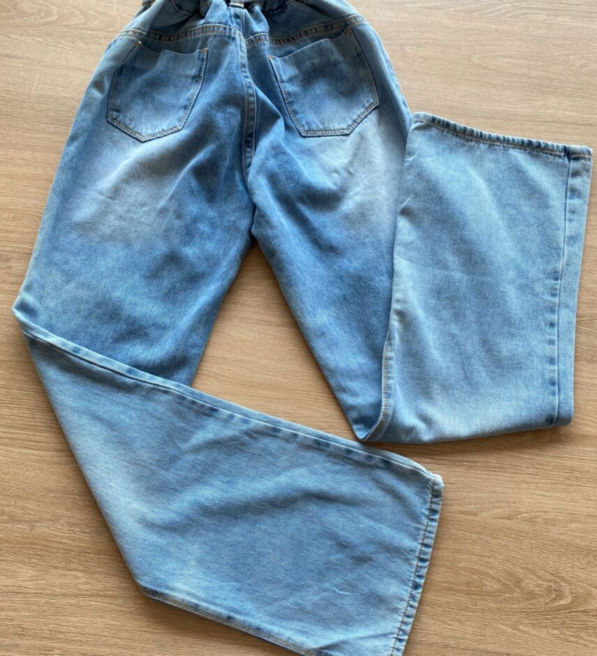 fernandaramoskids com br Calça Juvenil Feminina Wide Leg Jeans com Amarração2