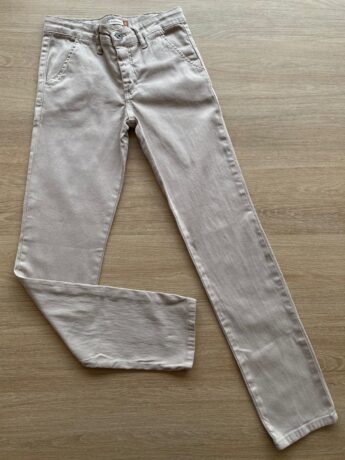 fernandaramoskids com br Calça Masculina Infantil Chino Sarja Bege com Bolsos1