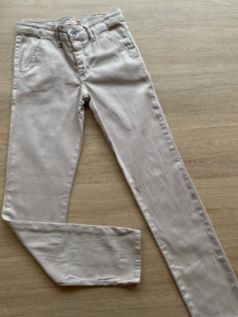 Calça Masculina Infantil Chino Sarja Bege com Bolsos Fernanda Ramos Kids