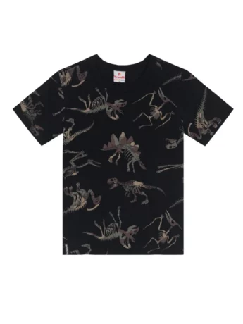 fernandaramoskids com br Camiseta Infantil Masculina Manga Curta Preta Dinossauros1
