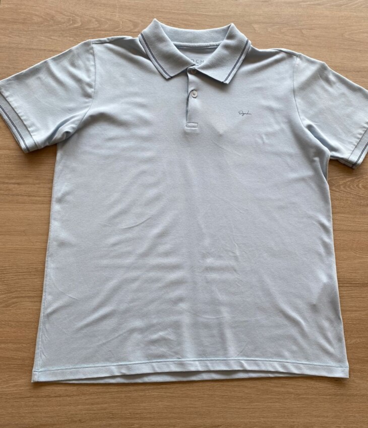 Camiseta Polo Infantil Masculina Casual Slim Manga Curta Azul Fernanda Ramos Kids
