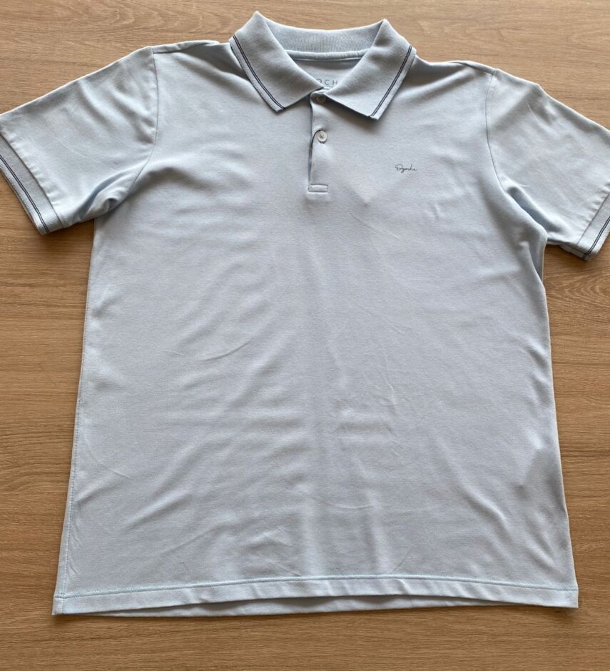 Camiseta Polo Infantil Masculina Casual Slim Manga Curta Azul Fernanda Ramos Kids
