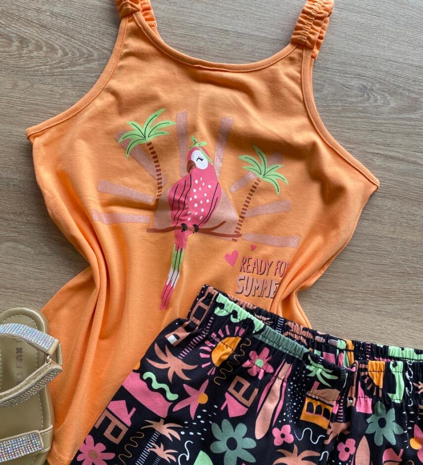 fernandaramoskids com br Conjunto Feminino Infantil Regata Summer e Short Estampado1