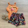 Conjunto Feminino Infantil Regata Summer e Short Estampado Fernanda Ramos Kids