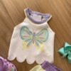 fernandaramoskids com br Conjunto Infantil Feminino Blusa Cropped e Saia Verde Lima1