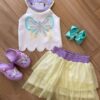 Conjunto Infantil Feminino Blusa Cropped e Saia Verde Lima Fernanda Ramos Kids
