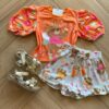 Conjunto Infantil Feminino Blusa Cropped e Short de Ursinho Fernanda Ramos Kids