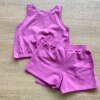 fernandaramoskids com br Conjunto Infantil Feminino Blusa Cropped e Short Saia Lilás2