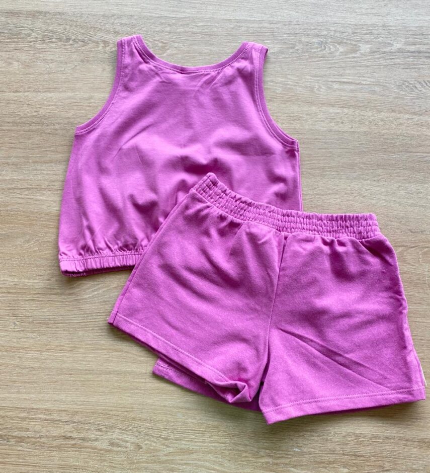 fernandaramoskids com br Conjunto Infantil Feminino Blusa Cropped e Short Saia Lilás2