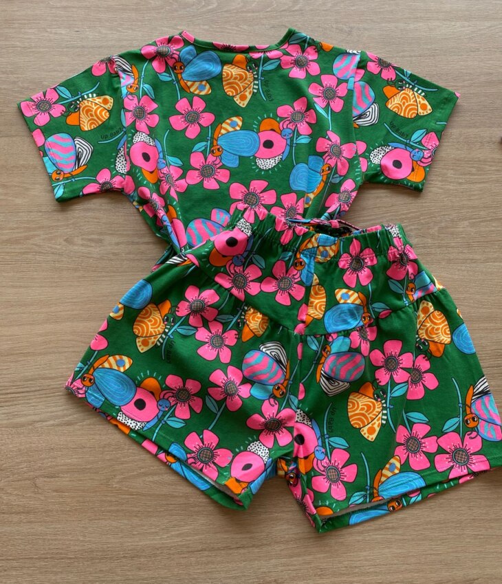 fernandaramoskids com br Conjunto Infantil Feminino Blusa e Short em Cotton Estampa Floral4