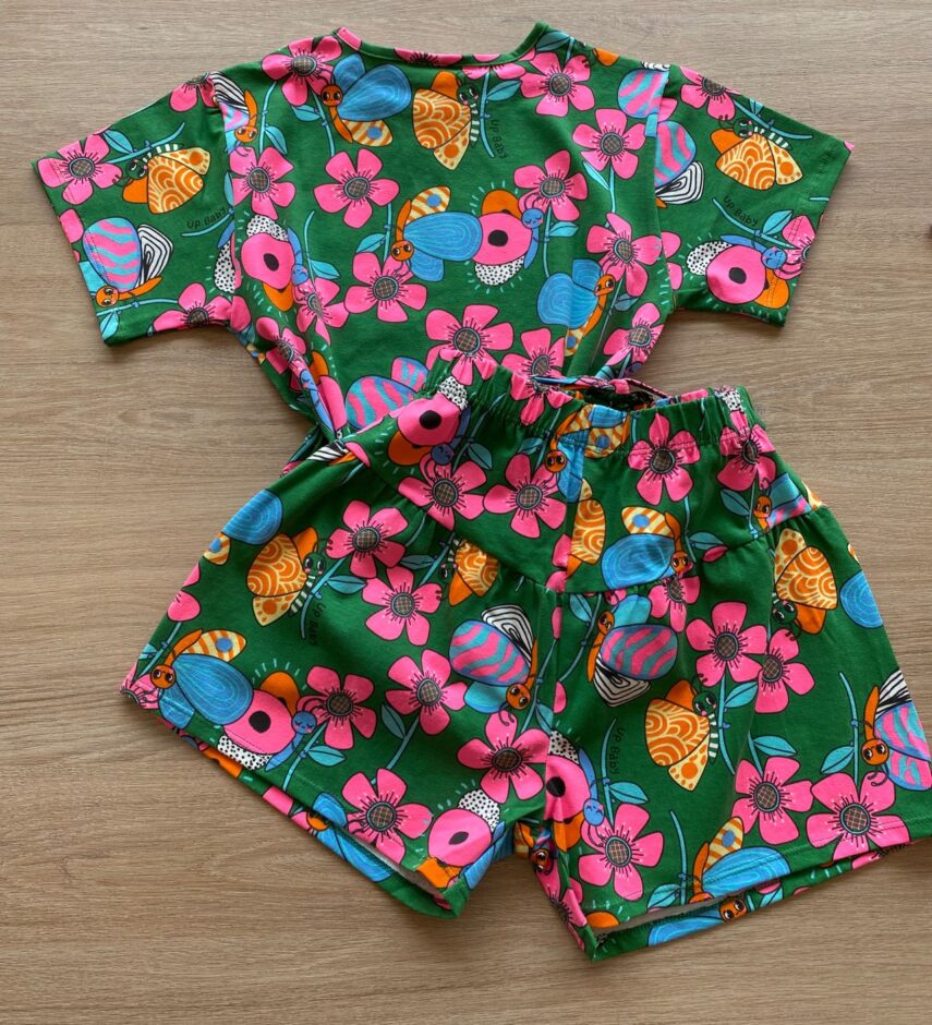 fernandaramoskids com br Conjunto Infantil Feminino Blusa e Short em Cotton Estampa Floral4