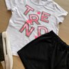 fernandaramoskids com br Conjunto Infantil Feminino Blusa Branca Trend e Short Preto1