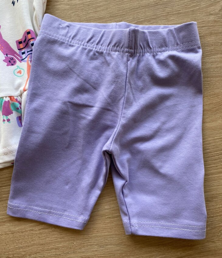 fernandaramoskids com br Conjunto Infantil Feminino Blusa Estampada e Bermuda Lilás2