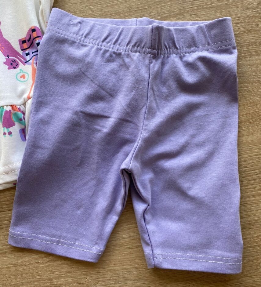 fernandaramoskids com br Conjunto Infantil Feminino Blusa Estampada e Bermuda Lilás2