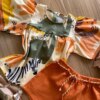 fernandaramoskids com br Conjunto Infantil Feminino Blusa Estampada e Short com Amarração1
