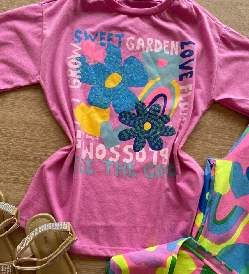 fernandaramoskids com br Conjunto Infantil Feminino Blusa Lilás e Calça Legging Estampada1