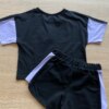 fernandaramoskids com br Conjunto Infantil Feminino Cropped e Short Preto Detalhe em Lilás2