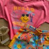 fernandaramoskids com br Conjunto Infantil Feminino Cropped Hello Rosa e Short Estampado1
