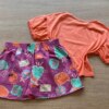 fernandaramoskids com br Conjunto Infantil Feminino Cropped Laranja e Short Saia Estampado3