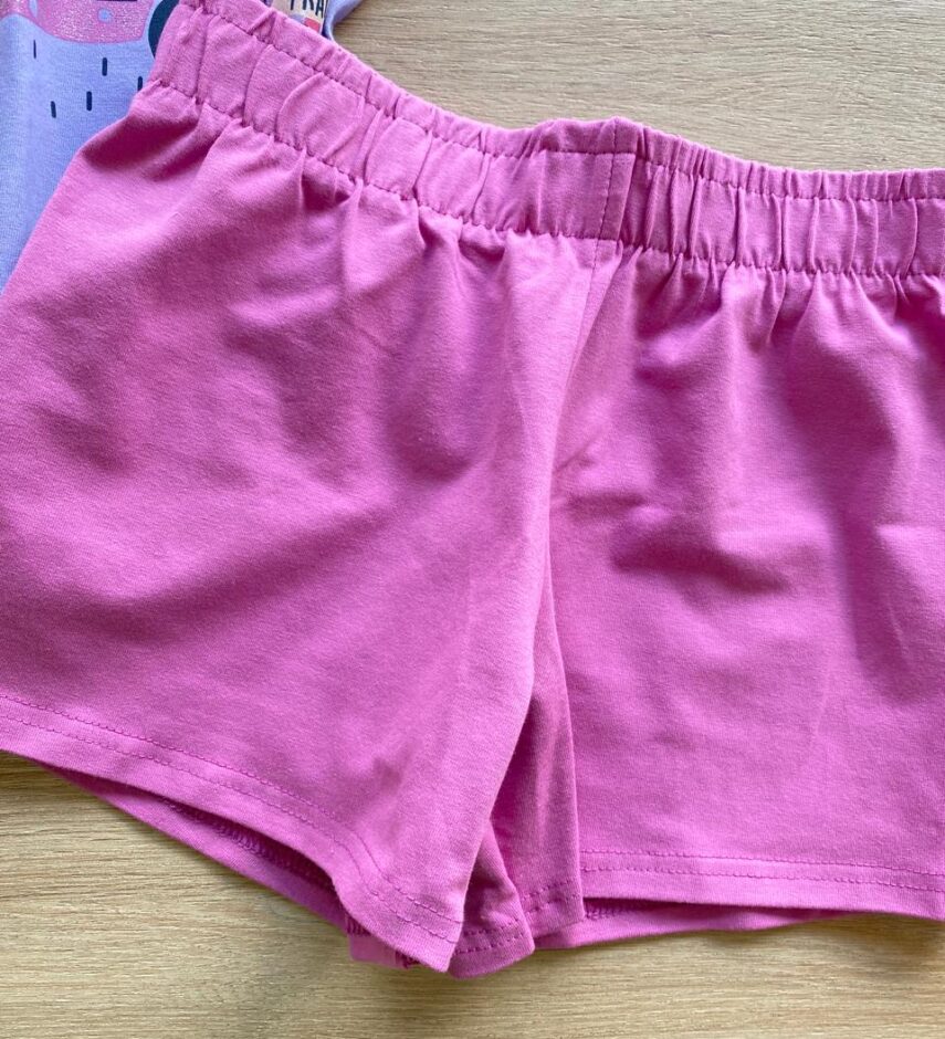 fernandaramoskids com br Conjunto Infantil Feminino Regata Estampada e Short Lilás2