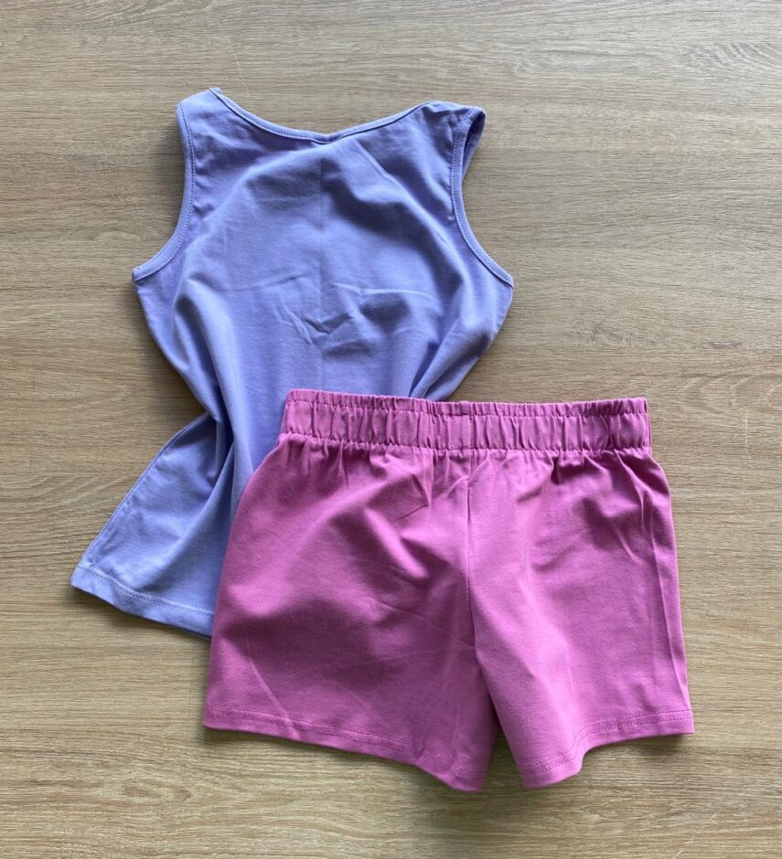 fernandaramoskids com br Conjunto Infantil Feminino Regata Estampada e Short Lilás3