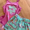 fernandaramoskids com br Conjunto Infantil Feminino Regata Lilás e Short Verde Água Estampado2
