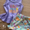 fernandaramoskids com br Conjunto Infantil Feminino Regata Lilás e Short Verde Estampado1