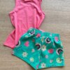fernandaramoskids com br Conjunto Infantil Feminino Regata Rosa e Short Estampado Verde2