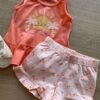 fernandaramoskids com br Conjunto Infantil Feminino Regata Salmão e Short Estampado1