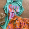 fernandaramoskids com br Conjunto Infantil Feminino Regata Verde Água e Short Estampado1