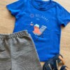 fernandaramoskids com br Conjunto Infantil Masculino Camiseta Azul e Bermuda Cinza Mesclado2