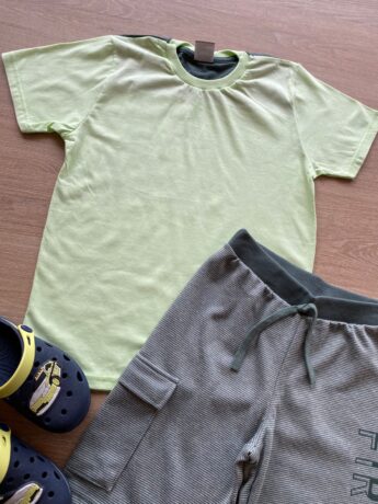 fernandaramoskids com br Conjunto Infantil Masculino Camiseta Genuine e Bermuda Listrada2