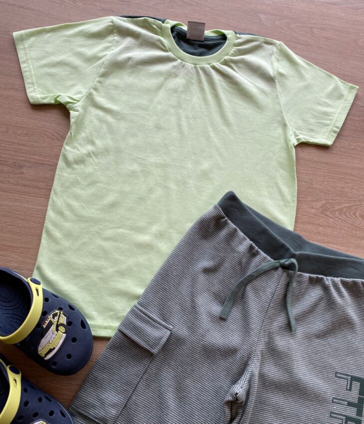 fernandaramoskids com br Conjunto Infantil Masculino Camiseta Genuine e Bermuda Listrada2