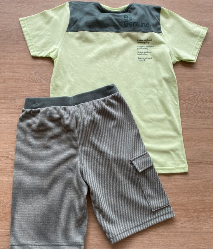 fernandaramoskids com br Conjunto Infantil Masculino Camiseta Genuine e Bermuda Listrada4