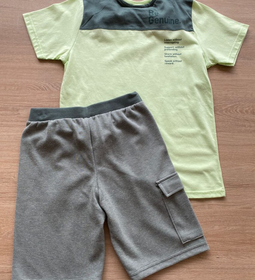 fernandaramoskids com br Conjunto Infantil Masculino Camiseta Genuine e Bermuda Listrada4