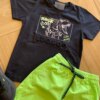 fernandaramoskids com br Conjunto Infantil Masculino Camiseta Preta e Bermuda Verde Neon2