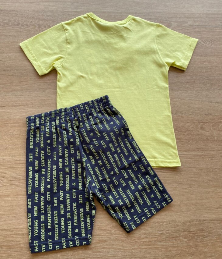 fernandaramoskids com br Conjunto Infantil Masculino Camiseta Verde Lima e Bermuda Estampada3