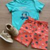 Conjunto Infantil Masculino Camiseta Vrumm e Bermuda Estampada Fernanda Ramos Kids