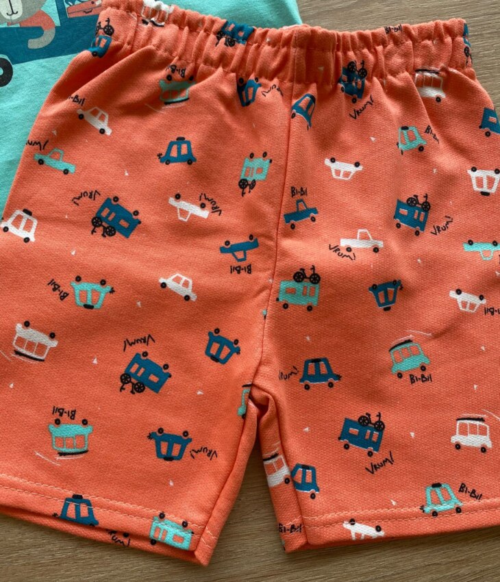 fernandaramoskids com br Conjunto Infantil Masculino Camiseta Vrumm e Bermuda Estampada2