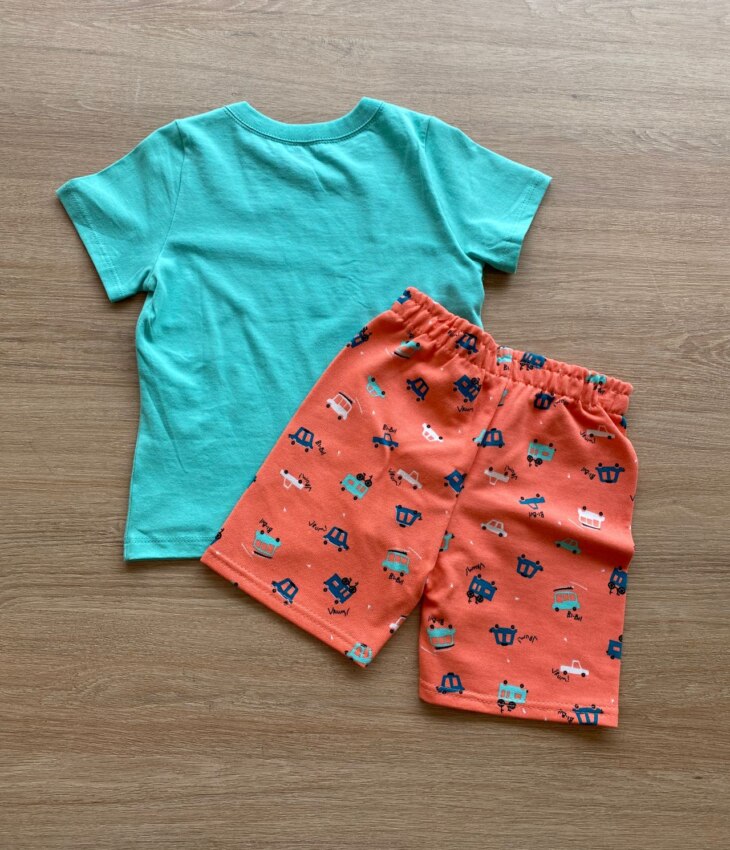 fernandaramoskids com br Conjunto Infantil Masculino Camiseta Vrumm e Bermuda Estampada3