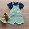 Conjunto Infantil Masculino Jardineira Verde e Camiseta Azul Marinho Fernanda Ramos Kids