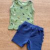 fernandaramoskids com br Conjunto Infantil Masculino Regata Dinossauros e Bermuda Azul2