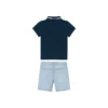 Conjunto Masculino Infantil Camisa Polo Azul Marinho e Bermuda Jeans Fernanda Ramos Kids