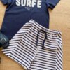 fernandaramoskids com br Conjunto Masculino Infantil Camiseta Azul Marinho e Short Listrado2